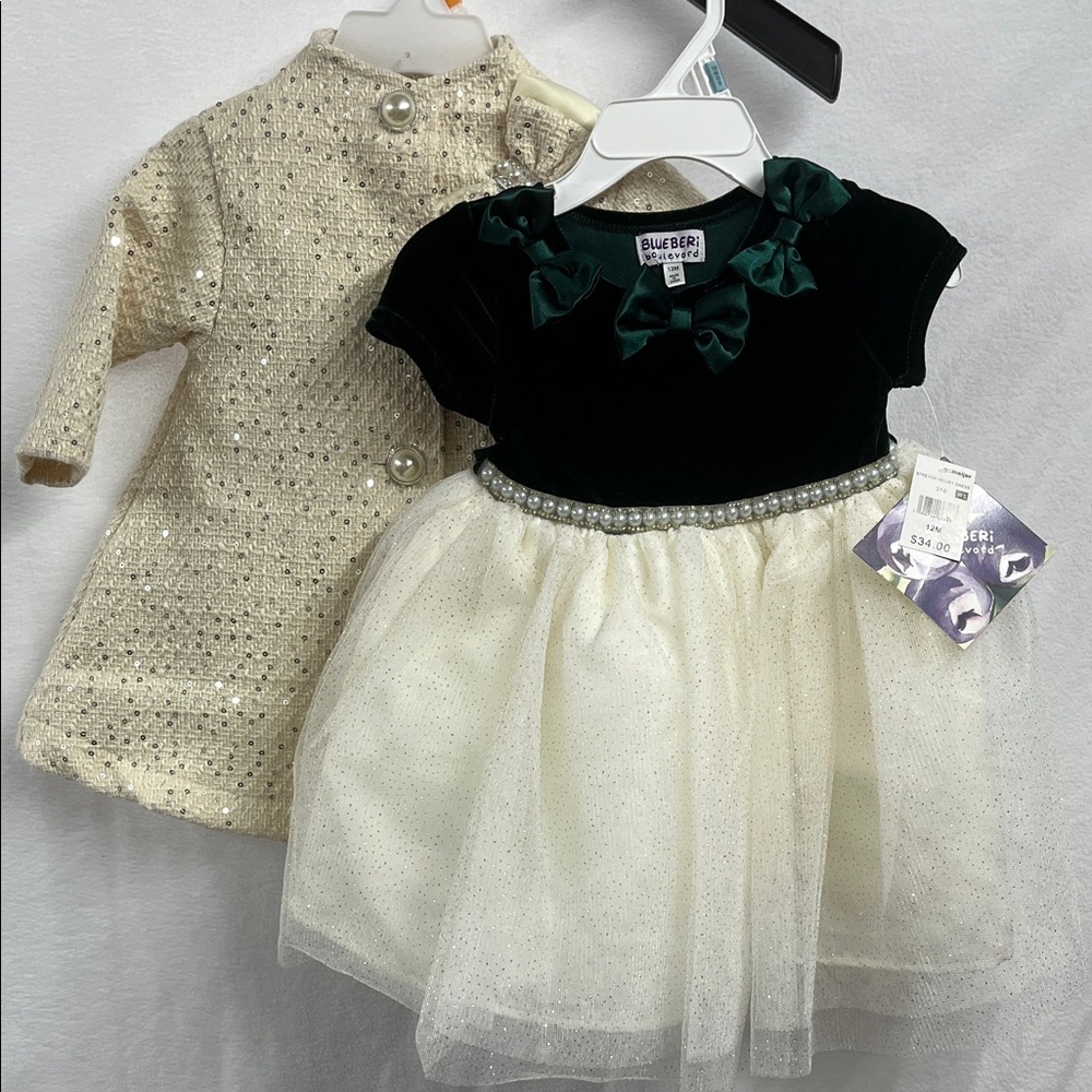 Girls 12M 3-piece Holiday Dress Bundle - NWT
